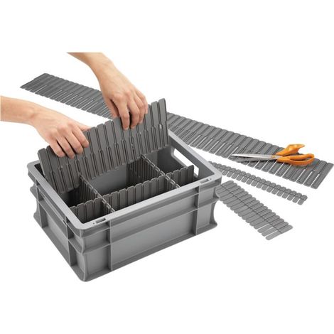 Séparateur sécable pour bac plastique Lmm - PAQUET DE 10 (1/2)