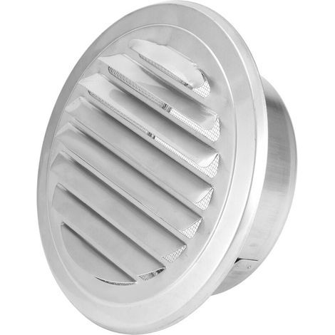 Couvercle de tuyau de ventilation Grille plate Conduit Hotte d'aération Acier inoxydable 304 Diamètre 125 mm Coupe-vent Anti-insectes (1/4)