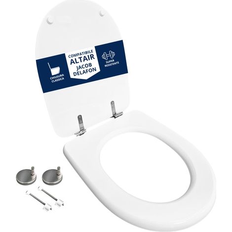 Copriwater Altair Jacob Delafon legno rivestito in resina poliestere bianco (1/4)