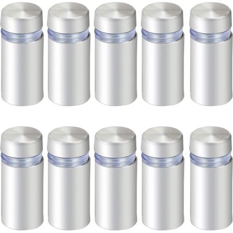 10 pièces entretoises en acier inoxydable, support verre 12 x 25 mm, fixation murale sans cadre pour enseignes publicitaires
