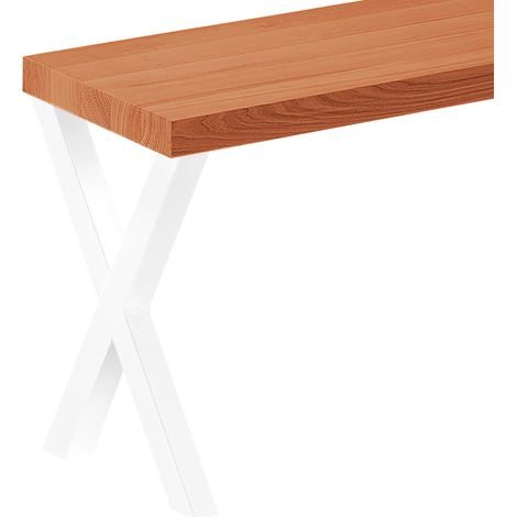 LAMO Manufaktur Sitzbank Esszimmer Holzbank 30x60x47cm, Möbelfüße Design Weiß / Dunkel