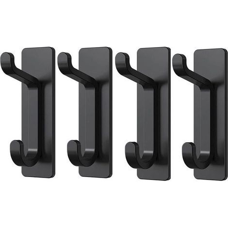 Extra-strong stainless steel adhesive hooks for 6 kg, set of 4. (1/5)