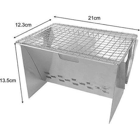 Mini barbecue portable en acier inoxydable pour le camping et les pique-niques. Support pour barbecue à charbon. Appareils électroménagers pour la cuisine.