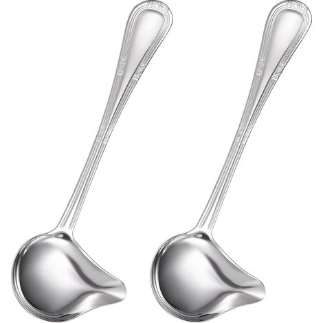 Petite louche à sauce en inox 1 once, cuillère à dégouliner pour sauces et jus, ustensile de cuisine précis (1/5)