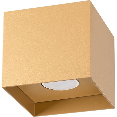 Quadratischer Deckenspot, goldfarben, 12 cm, 1xGU10, 10W, HATI SL.1279, Sollux Lighting (1/5)
