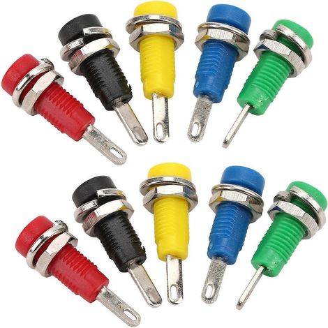 J.40003 2-mm-Panel-Buchse, 5 Farben, 30 V AC–60 V DC/max. 10 A, Bananenbuchse mit Federkontakt für Innen