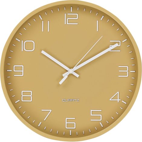 Orologio da parete Rosolini color ocra con movimento silenzioso ø30 cm