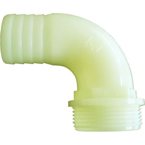Raccordo in nylon curvo 90° portagomma - Specifiche: M 3/4 x DN Ø mm 25 1 - 5 pz