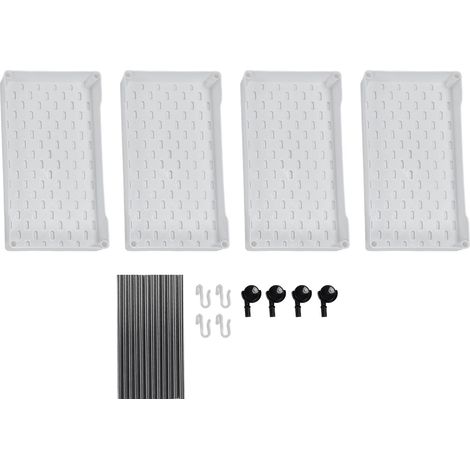 Chariot de rangement à roulettes à 4 niveaux en acier inoxydable PP élargi, blanc, idéal pour salle de bain, toilettes, salon ou cuisine. (1/5)