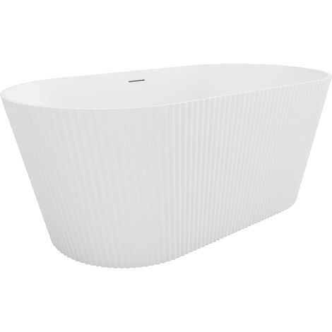 Vasca da bagno freestanding scanalata 255 litri 149 x 73 x 58 cm Bianco opaco Acrilico - COBIANA (1/4)