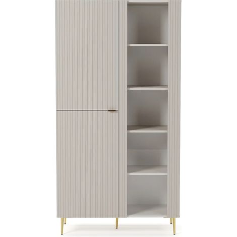 Vetrina 3 ante con LED Beige e dorato - YESINIA (1/5)