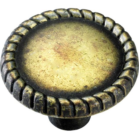 Hettich Möbelknopf Zinkdruckguss antik gold Ø 26,0 mm - 1 Stück Möbelgriff