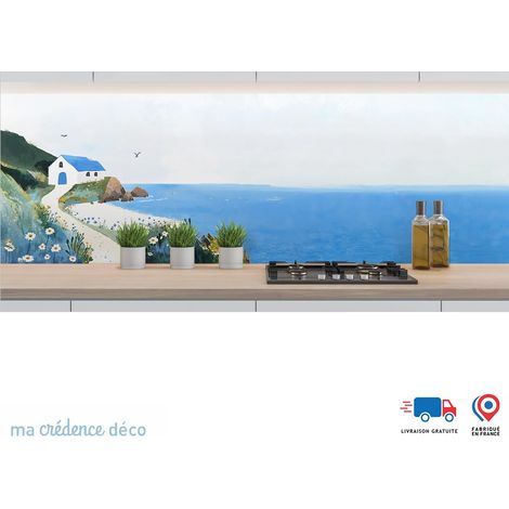 Crédence : Aquarelle et côte bretonne 5 - Alu composite - 120 - 60 (1/3)