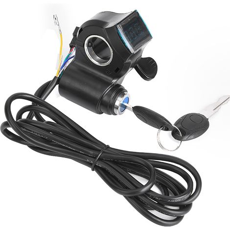 Manette d'accélérateur pouce pour vélo électrique, affichage LCD numérique, interrupteur de tension batterie pour véhicule électrique (1/5)