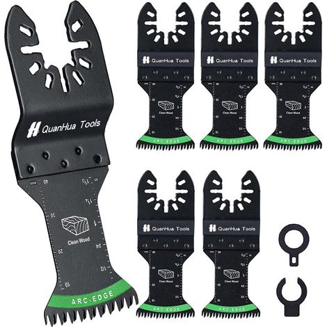 Juego de 5 hojas de sierra multifunción, accesorios para sierra oscilante multifunción (1/2)
