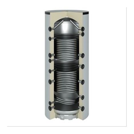 Ballon tampon acier 1000 litres 2 serpentins  2080x990(790) classe A+