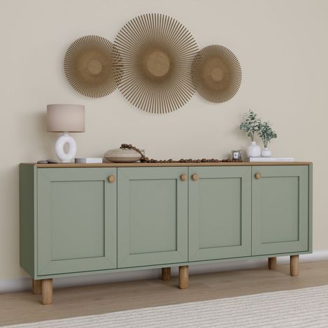 Asir Group Llc – Console murale verte 180 cm – Aggloméré mélaminé 100 % – Épaisseur 18 mm – Rangement pratique pour salon et couloir