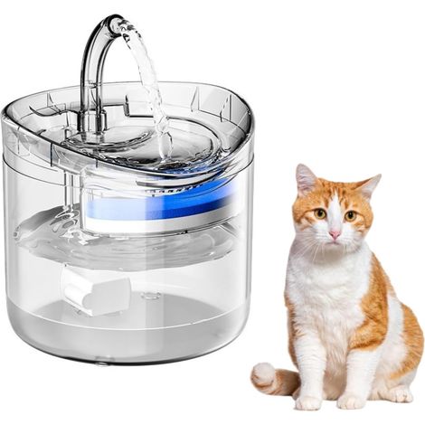 Fontana per animali domestici da 1,8 litri (61 oz), fontana automatica per gatti con sensore a infrarossi a risparmio energetico, distributore d'acqua per cani, gatti e altri animali domestici. (1/5)