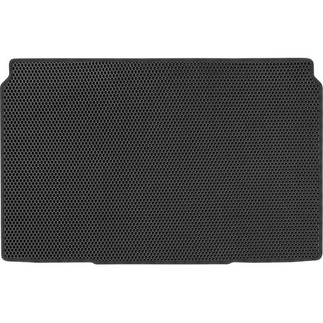 Peugeot 208 II Berline (à partir de 2019). Tapis de coffre en EVA, motif nid d'abeille noir. (1/5)