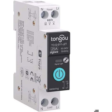 Interrupteur Connecté, 25A DIY Commutateur ZigBee Intelligent Compatible avec Alexa, Google Assistant, TUYA/Smart Life APP Contrôle (1/4)