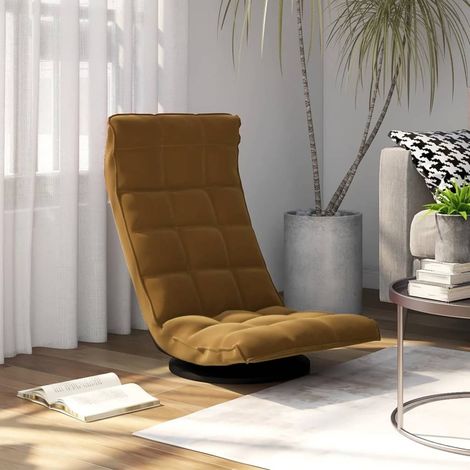 Fauteuil Moderne Marron en Velours ou chaise longue de salon. Pivotant à 360°