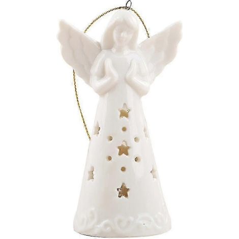 Décoration de table lumineuse LED portable de Noël, pendentif ange en prière creux (1/2)
