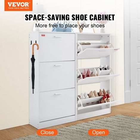 Meuble de Rangement à Chaussures avec 3 Abattants Armoire à Chaussures Grande Capacité en Panneau Aggloméré P2 Range-Chaussures pou… (1/5)