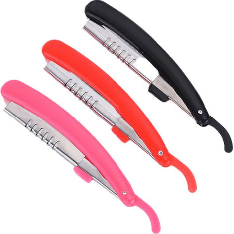 Gerader, klappbarer Bartrasierer, Augenbrauenrasierer, Farbe zufällig