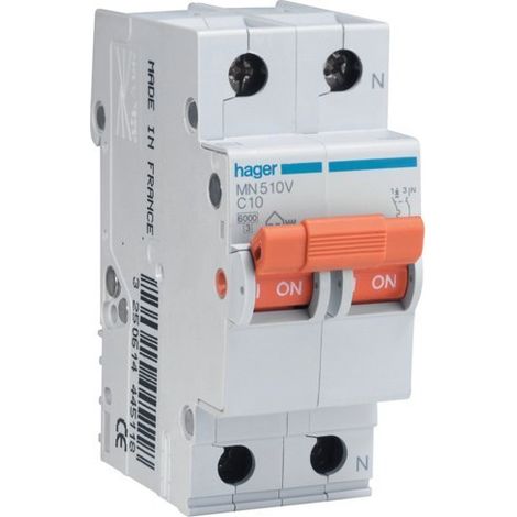 HAGER MN516V  Leistungsschalter MN 1P+N 16A Kurve C