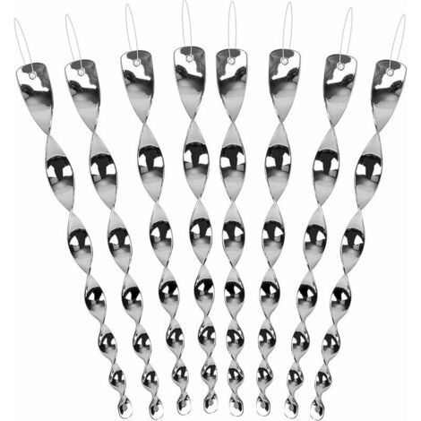 Vogelabwehrspiralen aus Kunststoff, 30 cm lang – 8er-Pack reflektierende Stäbe – 360° drehbar für Garten- und Landwirtschaftsschutz (1/5)