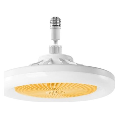 Ventilateur de plafond avec lumière, ventilateur de plafond avec télécommande, E27, lumière LED à intensité variable, (jaune) (1/5)