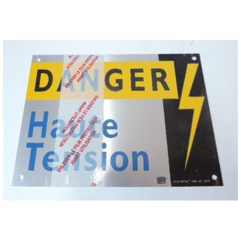Plaque aluminium de signalisation de danger 'Haute Tension' 200x150mm CATU AM65