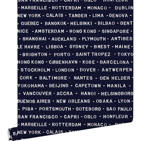 papier peint villes portuaires bleu marine - ESTAhome (1/3)