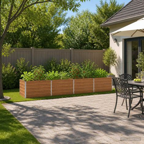 vidaXL Cama de Jardín Elevada Madera Marrón 320 x 80 x 55 cm (1/5)