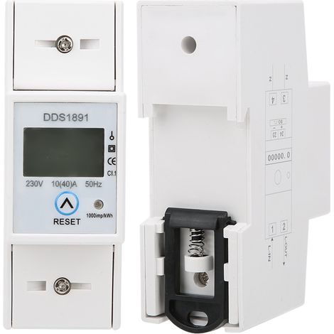 Einphasen-Energiezähler für DIN-Schienenmontage, 50 Hz, LCD-Hintergrundbeleuchtung, 10(40) A (1/5)