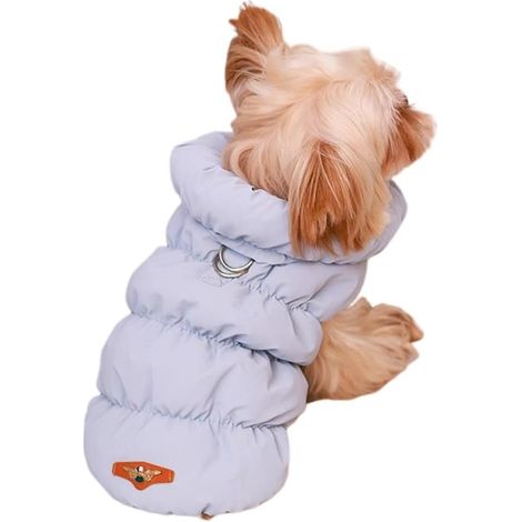 Cappotto invernale caldo per cani, cappotto imbottito per cani di piccola taglia, da interno ed esterno, adatto a cani di piccola, media e grande taglia, gattini e cuccioli, taglie XS-XL (L, azzurro c (1/5)
