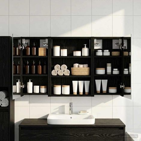 vidaXL Set di Armadi da Bagno con lo scaffale 3 pcs 100 x 10,5 x