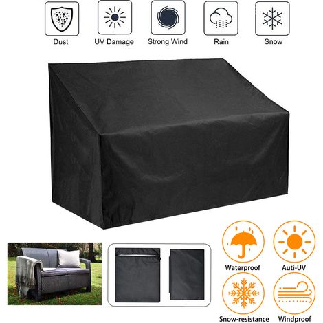 Housse salon de jardin imperméable 2 places 134 cm longueur,Anti-UV et anti-poussière pour banc de jardin et terrasse (1/5)