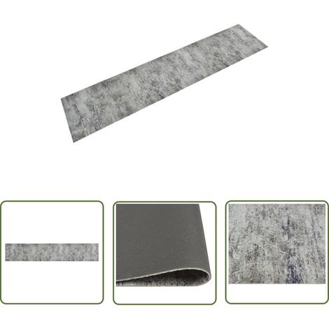 The Living Store Küchenteppich Waschbar Beton 60x300 cm Samt - Küchenläufer - Samt - PVC - Rutschfest - Maschinenwäsche (1/5)