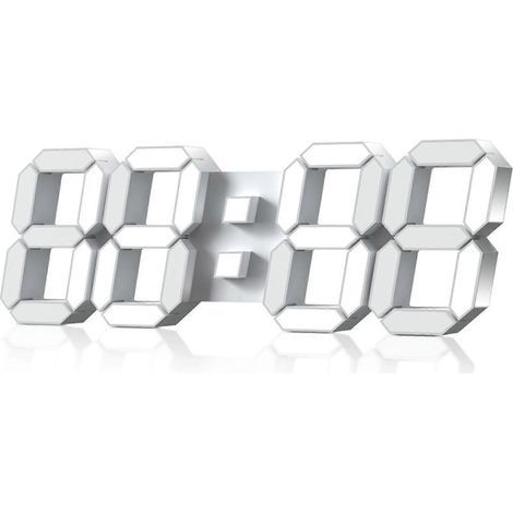 Horloge murale LED 3D style industriel, design moderne, horloge de table numérique avec alarme et veilleuse - S (adaptateur secteur non inclus) (1/4)