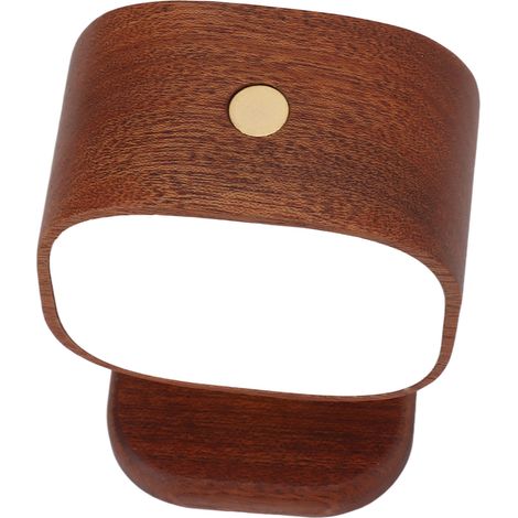 Lampadaire mural magnétique en bois noyer, portable et rechargeable, lampe de chevet carrée à intensité variable, veilleuse murale (1/5)