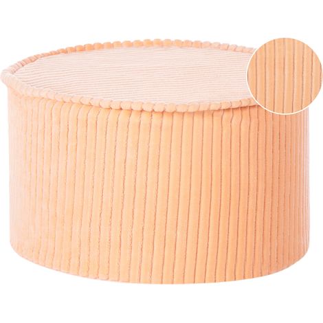 Puf de algodón redondo estructura de terciopelo pana acanalada funda extraíble lavable a máquina rosa melocotón Zikria