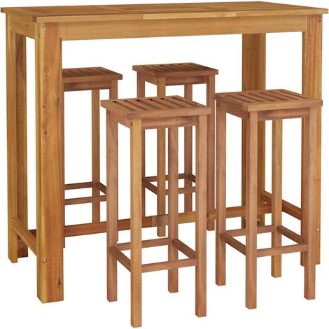 Set da Bar da Giardino 5 pz in Legno Massello di Acacia vidaXL (1/5)