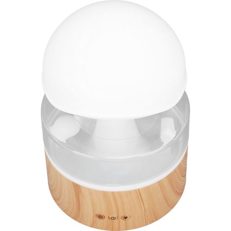 Humidificateur Rain Cloud avec 7 couleurs d'éclairage, arrêt automatique, port USB, diffuseur d'huiles essentielles finition bois et télécommande de chevet (1/5)