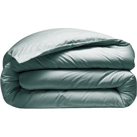 1 Housse De Couette 280x240 Cm, 2 Taies 65x65 Cm, Percale Coton, Tissage Serré, Finition Rabat, Lit King Size (1/4)
