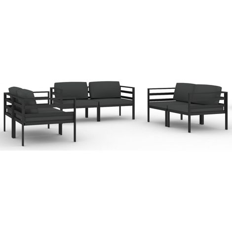 Maison Exclusive - 6-tlg. Garten-Lounge-Set mit Kissen Aluminium