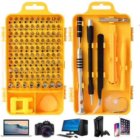 Juego De Destornilladores De Precisión MINKUROW - 110 Piezas - Para Teléfonos Inteligentes, Tabletas, Pc, Consolas De Juegos, Cámaras, Relojes, Anteojos, Estilo Y Accesorios / Kits De Reparación (Amar (1/5)