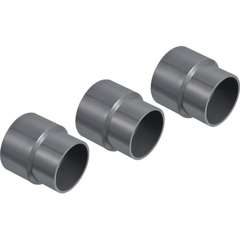 PVC Réducteur Tuyau Raccord 75x63mm, 3 Paquet Droit Couplage Adaptateur Connecteur, Gris (1/5)