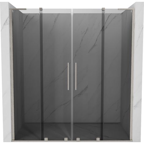 Mexen Velar L Duo porte doccia scorrevoli 170 cm, grafite, nichel spazzolato - 871-170-003-42-97 (1/5)