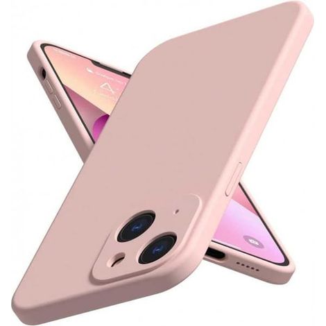 Coque de protection liquide mate en caoutchouc rose pour iPhone 15 - Rose (1/5)